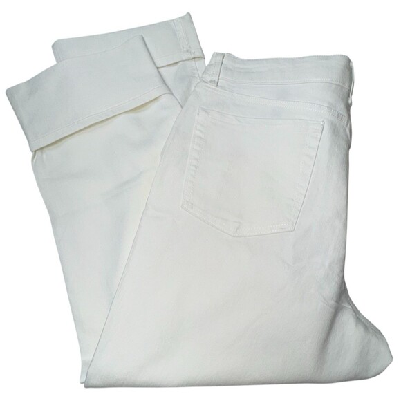 Frye High Rise Cropped Pants Size 16 16/34 Ivory White Denim Jeans Ankle New - Picture 5 of 13